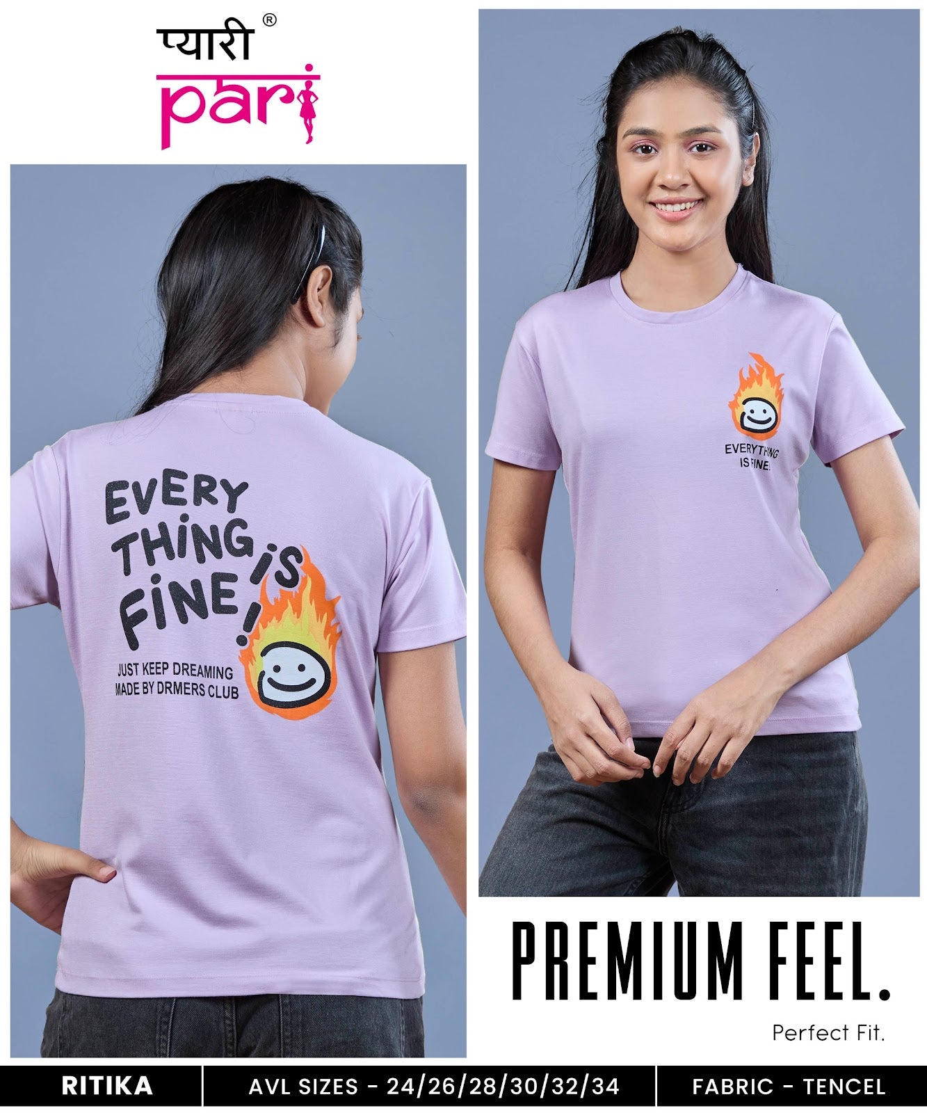Ritika Pyari Pari Lycra Tencil Girls Top Supplier