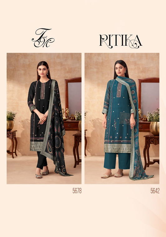 Ritika Tm Organza Pant Style Suits Wholesale Price