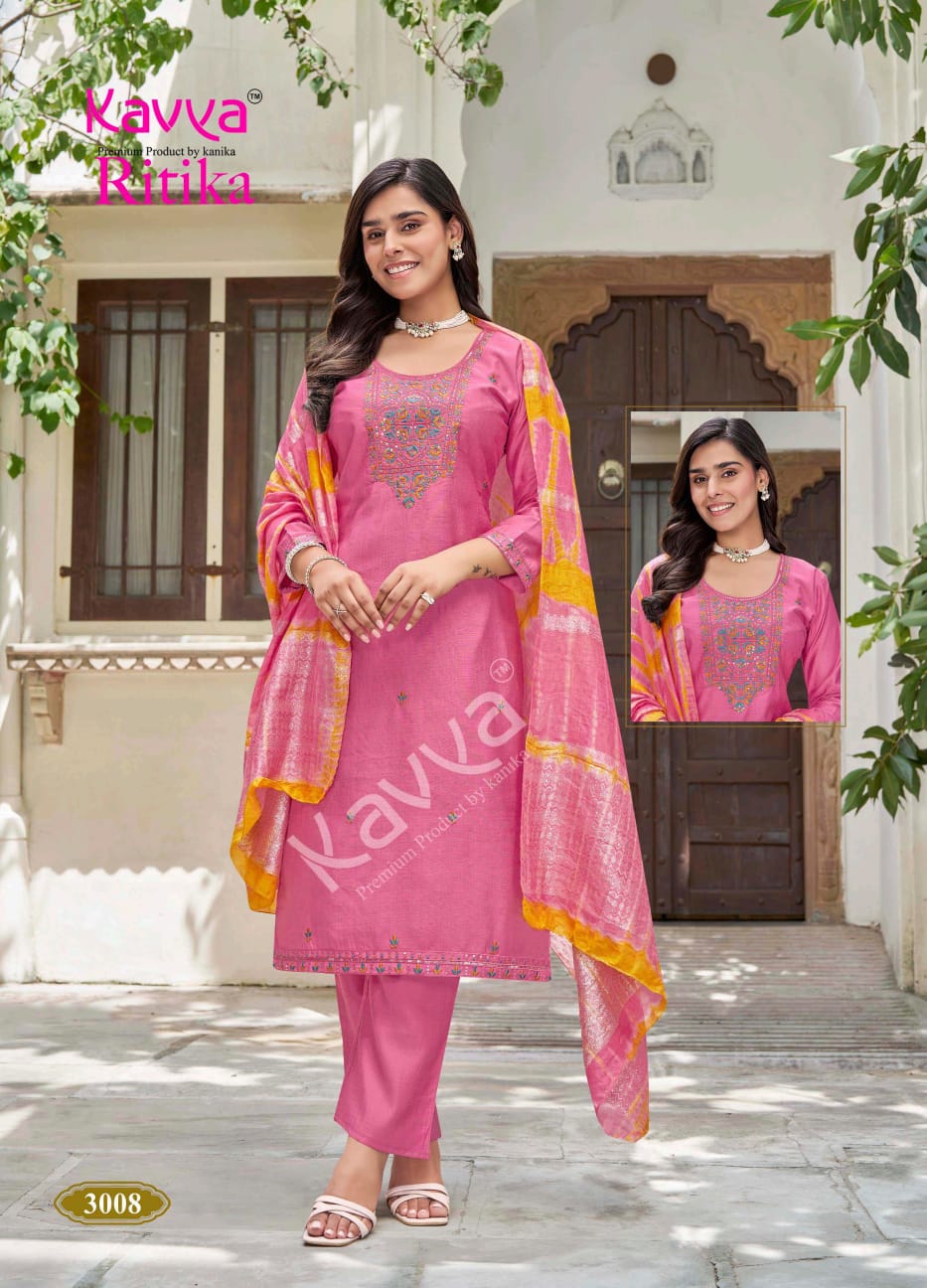 Ritika Vol 3 Kavya Viscose Readymade Pant Style Suits Supplier