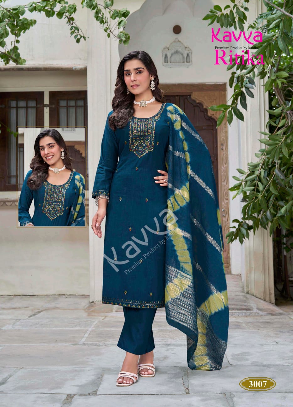 Ritika Vol 3 Kavya Viscose Readymade Pant Style Suits Supplier