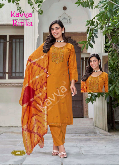 Ritika Vol 3 Kavya Viscose Readymade Pant Style Suits Supplier