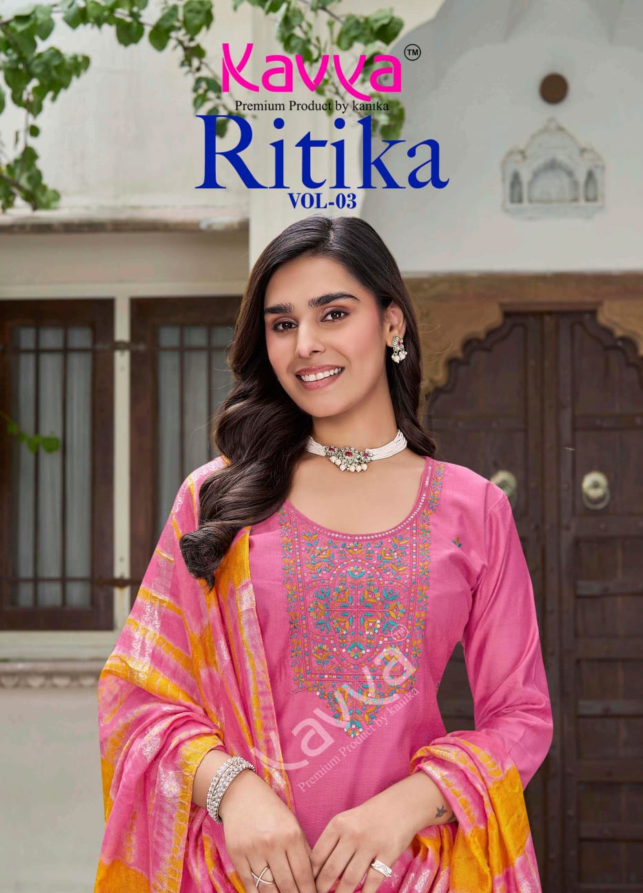 Ritika Vol 3 Kavya Viscose Readymade Pant Style Suits Supplier