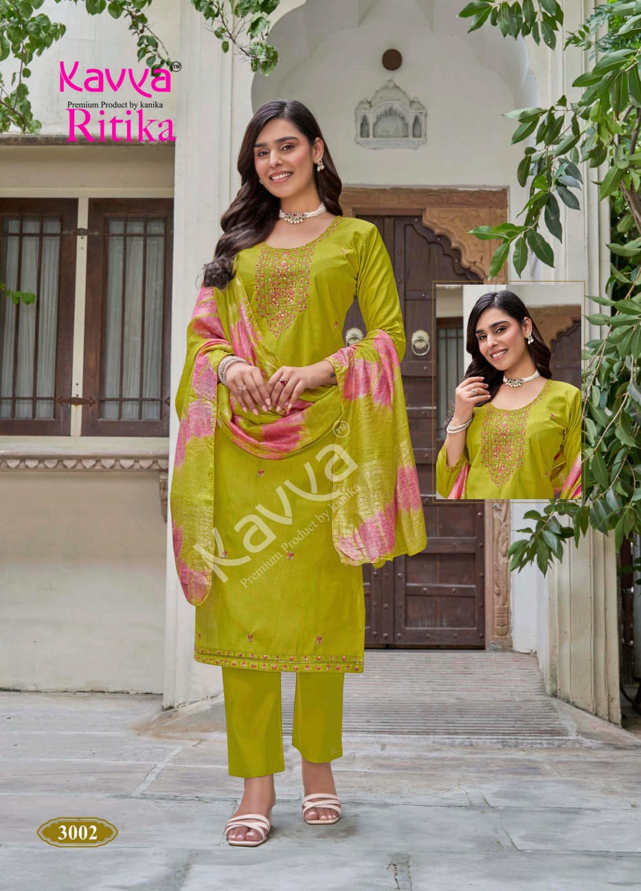 Ritika Vol 3 Kavya Viscose Readymade Pant Style Suits Supplier