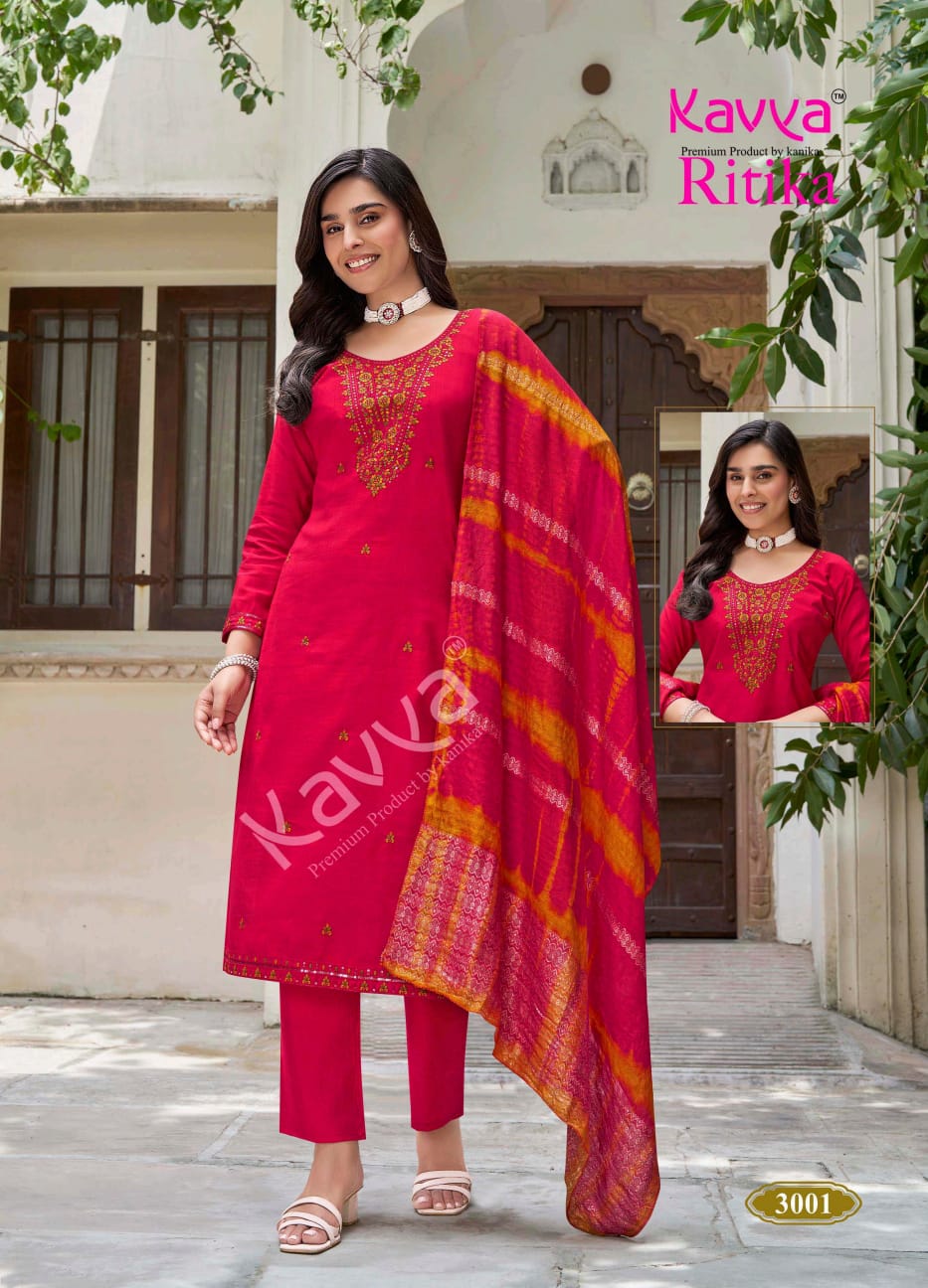 Ritika Vol 3 Kavya Viscose Readymade Pant Style Suits Supplier