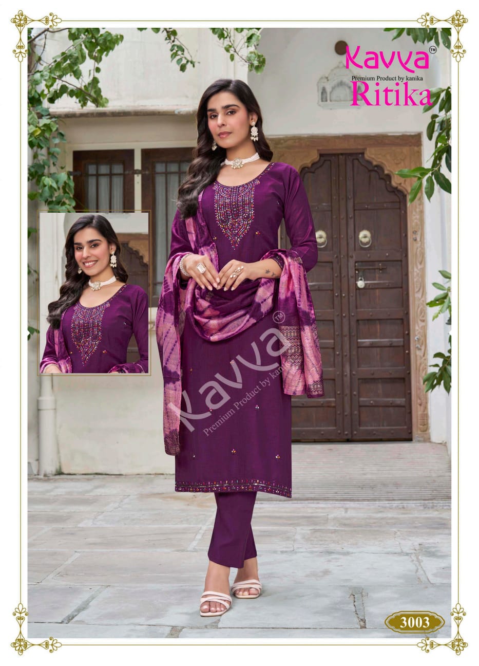 Ritika Vol 3 Kavya Viscose Readymade Pant Style Suits Supplier