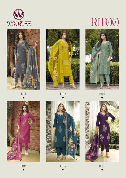 Ritoo Woodee Vatican Readymade Pant Style Suits Wholesaler Ahmedabad