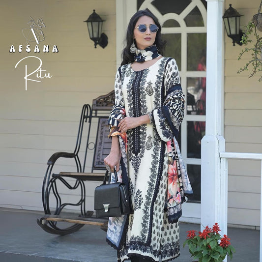 Ritu Afsana Muslin Karachi Readymade Suits Exporter India