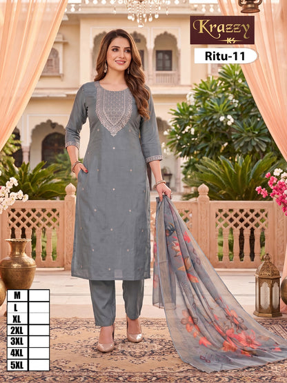 Ritu Krazzy Kanha Two Tone Readymade Pant Style Suits Wholesaler