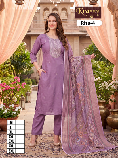 Ritu Krazzy Kanha Two Tone Readymade Pant Style Suits Wholesaler