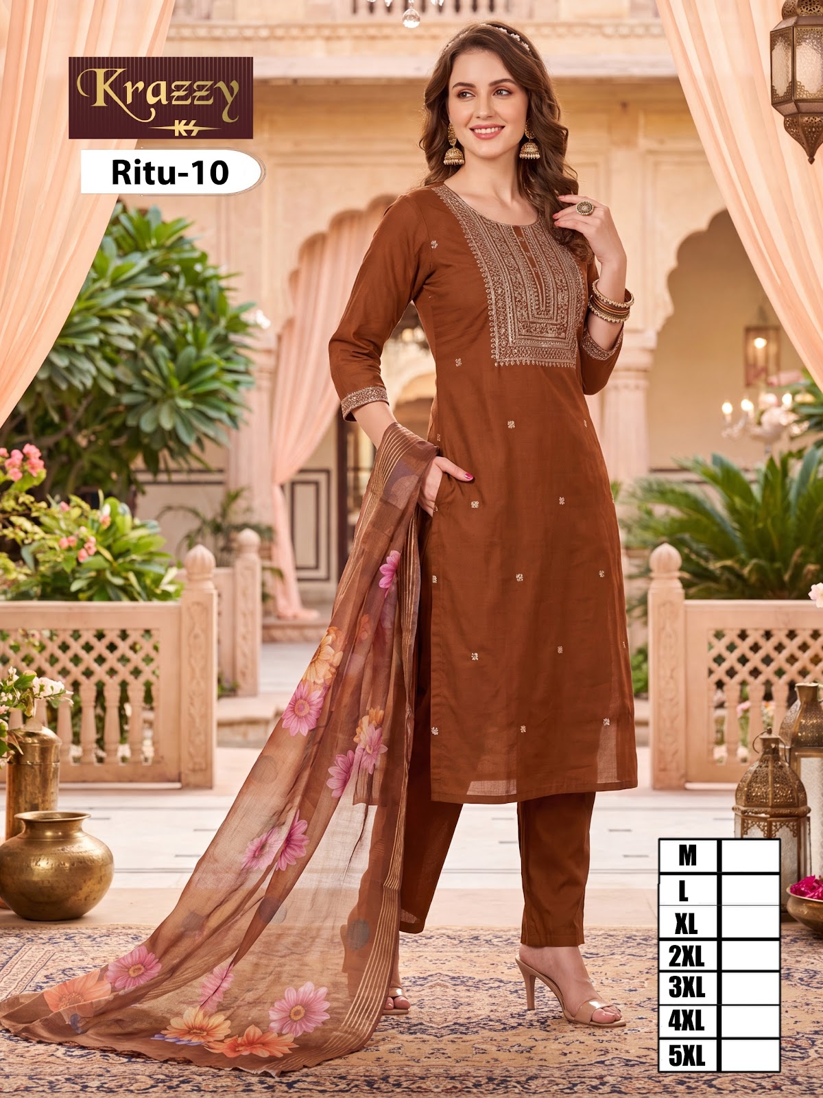 Ritu Krazzy Kanha Two Tone Readymade Pant Style Suits Wholesaler