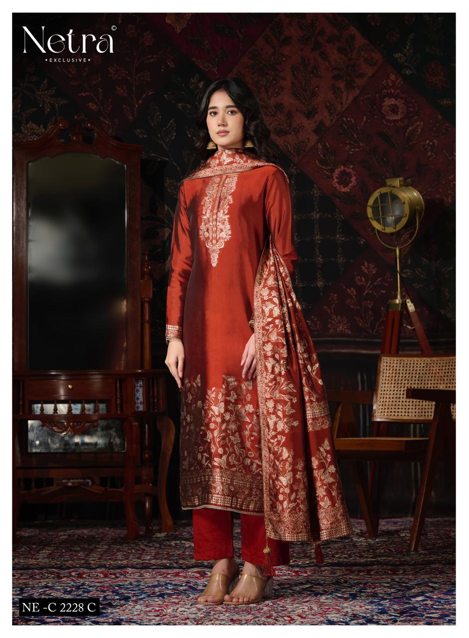 Ritu Netra Viscose Silk Pant Style Suits Manufacturer India