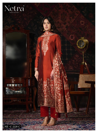 Ritu Netra Viscose Silk Pant Style Suits Manufacturer India