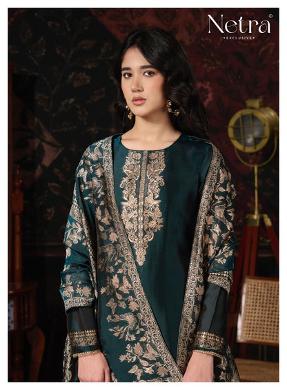 Ritu Netra Viscose Silk Pant Style Suits Manufacturer India