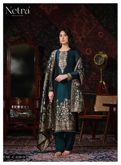 Ritu Netra Viscose Silk Pant Style Suits Manufacturer India