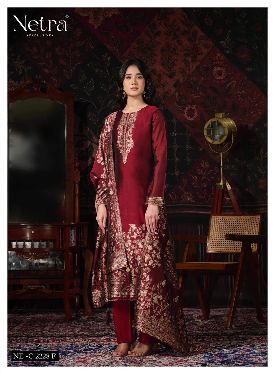 Ritu Netra Viscose Silk Pant Style Suits Manufacturer India