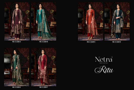 Ritu Netra Viscose Silk Pant Style Suits Manufacturer India