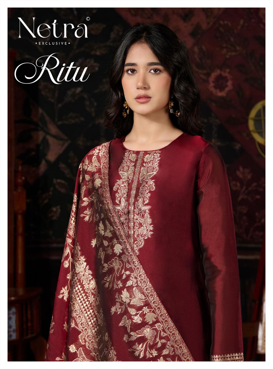 Ritu Netra Viscose Silk Pant Style Suits Manufacturer India