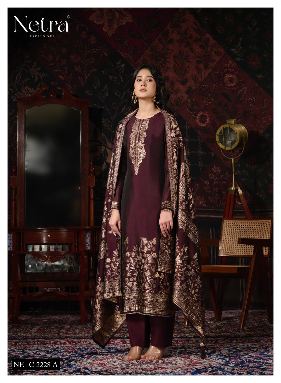 Ritu Netra Viscose Silk Pant Style Suits Manufacturer India