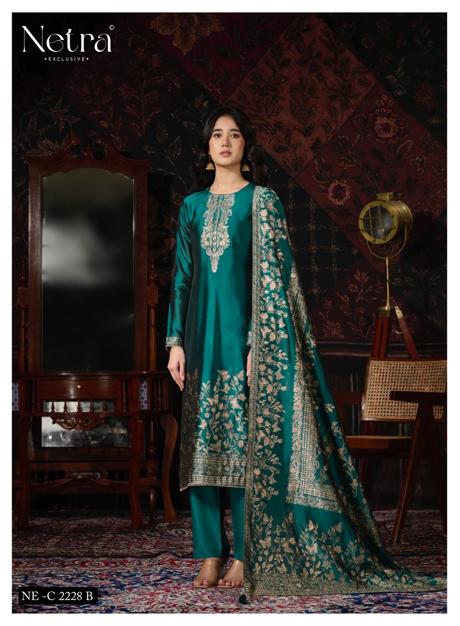 Ritu Netra Viscose Silk Pant Style Suits Manufacturer India