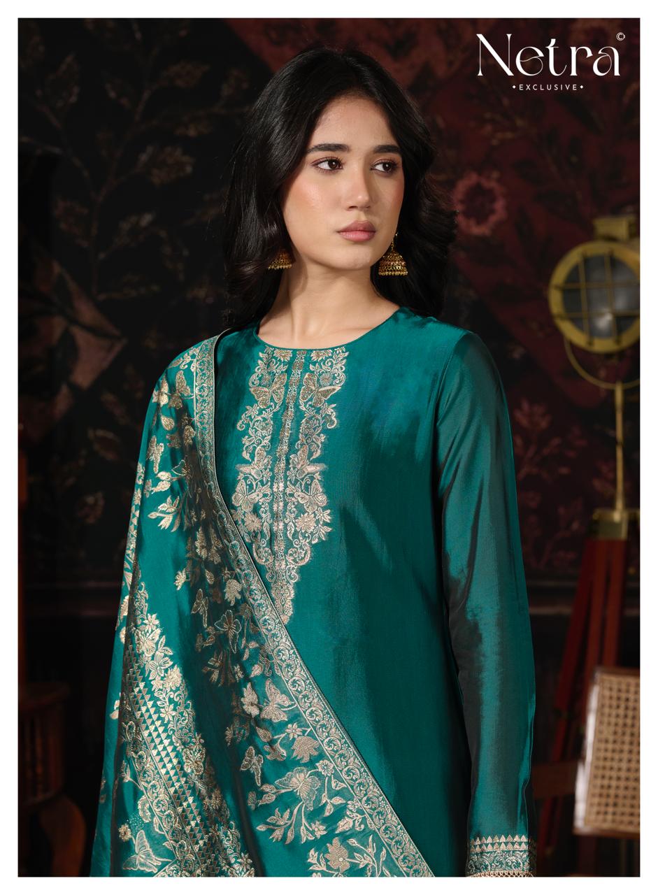 Ritu Netra Viscose Silk Pant Style Suits Manufacturer India
