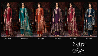 Ritu Vol 2 Netra Viscose Silk Pant Style Suits Manufacturer Ahmedabad