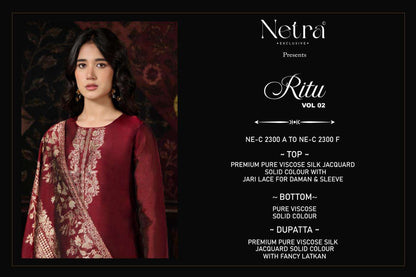 Ritu Vol 2 Netra Viscose Silk Pant Style Suits Manufacturer Ahmedabad