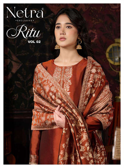 Ritu Vol 2 Netra Viscose Silk Pant Style Suits Manufacturer Ahmedabad