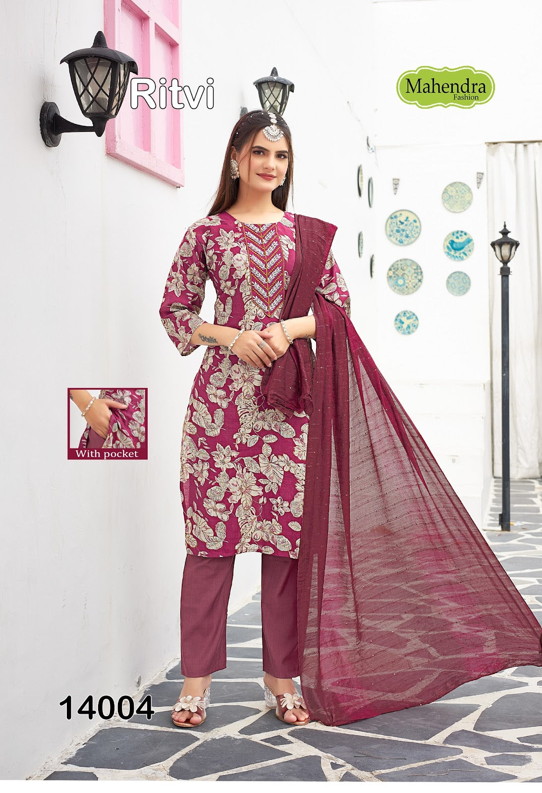 Ritvi Vol 1 Mahendra Fashion Vatican Readymade Pant Style Suits Manufacturer