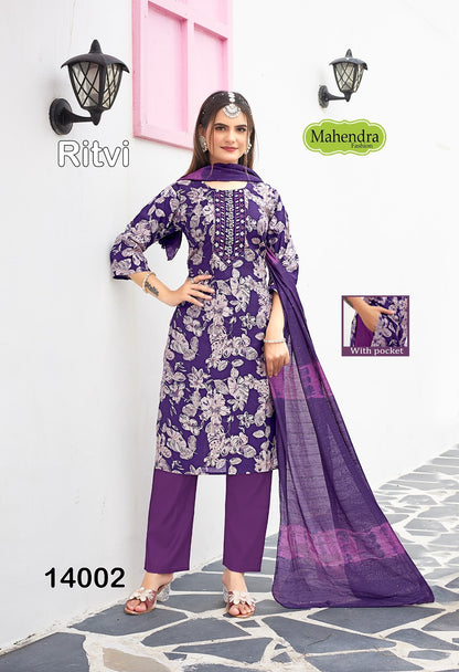 Ritvi Vol 1 Mahendra Fashion Vatican Readymade Pant Style Suits Manufacturer