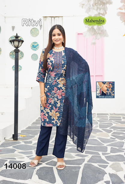 Ritvi Vol 1 Mahendra Fashion Vatican Readymade Pant Style Suits Manufacturer