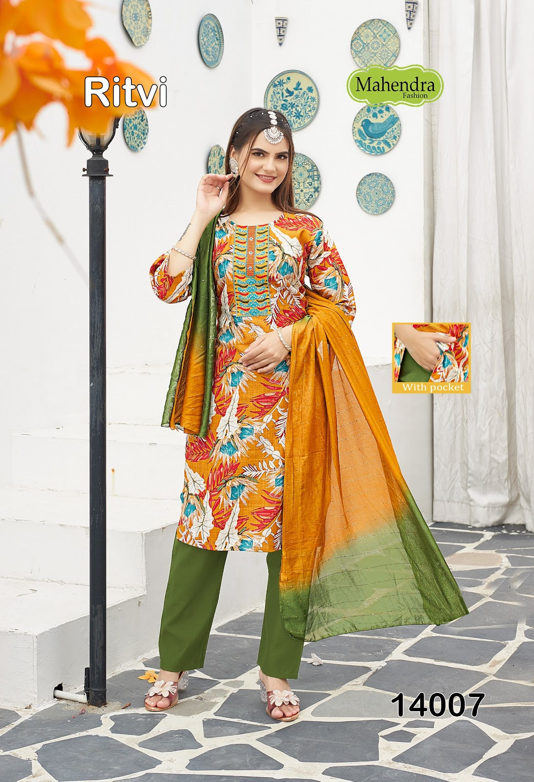 Ritvi Vol 1 Mahendra Fashion Vatican Readymade Pant Style Suits Manufacturer