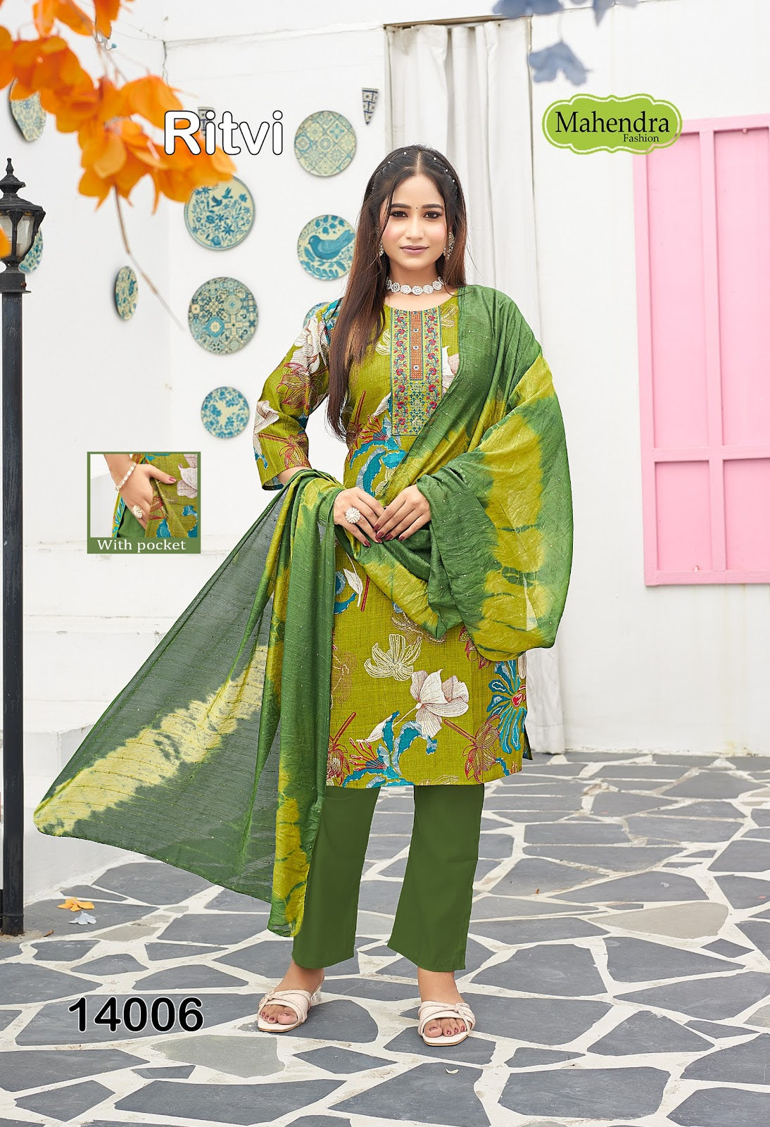 Ritvi Vol 1 Mahendra Fashion Vatican Readymade Pant Style Suits Manufacturer