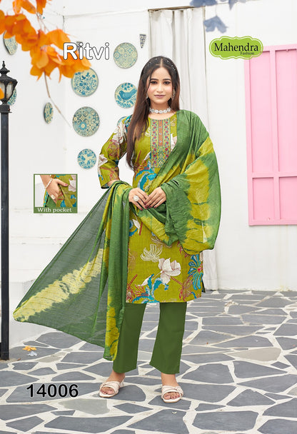 Ritvi Vol 1 Mahendra Fashion Vatican Readymade Pant Style Suits Manufacturer