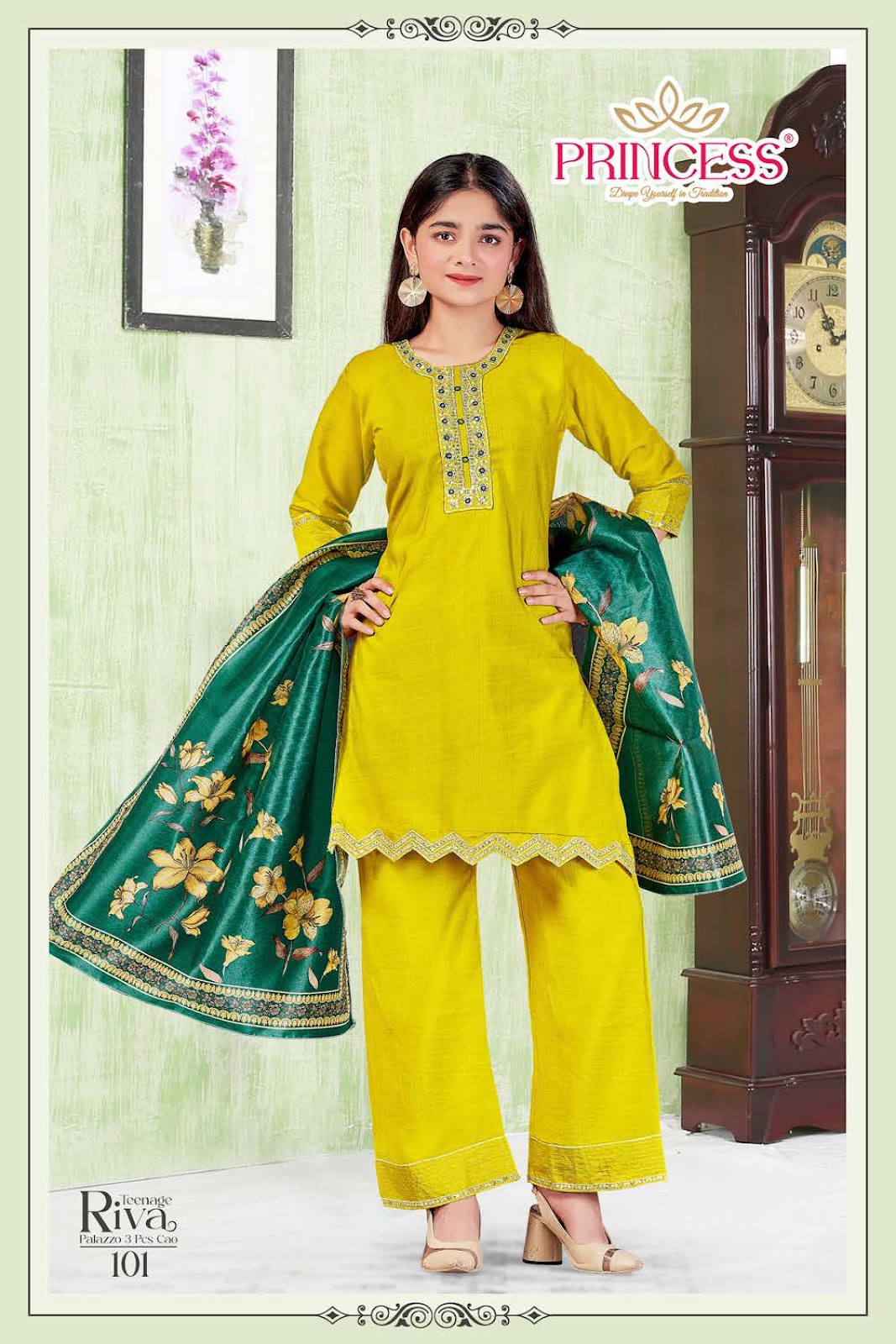 Riva Princess Creation Vetican Girls Readymade Pant Suits Exporter