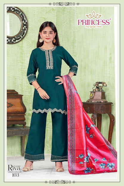 Riva Princess Creation Vetican Girls Readymade Pant Suits Exporter