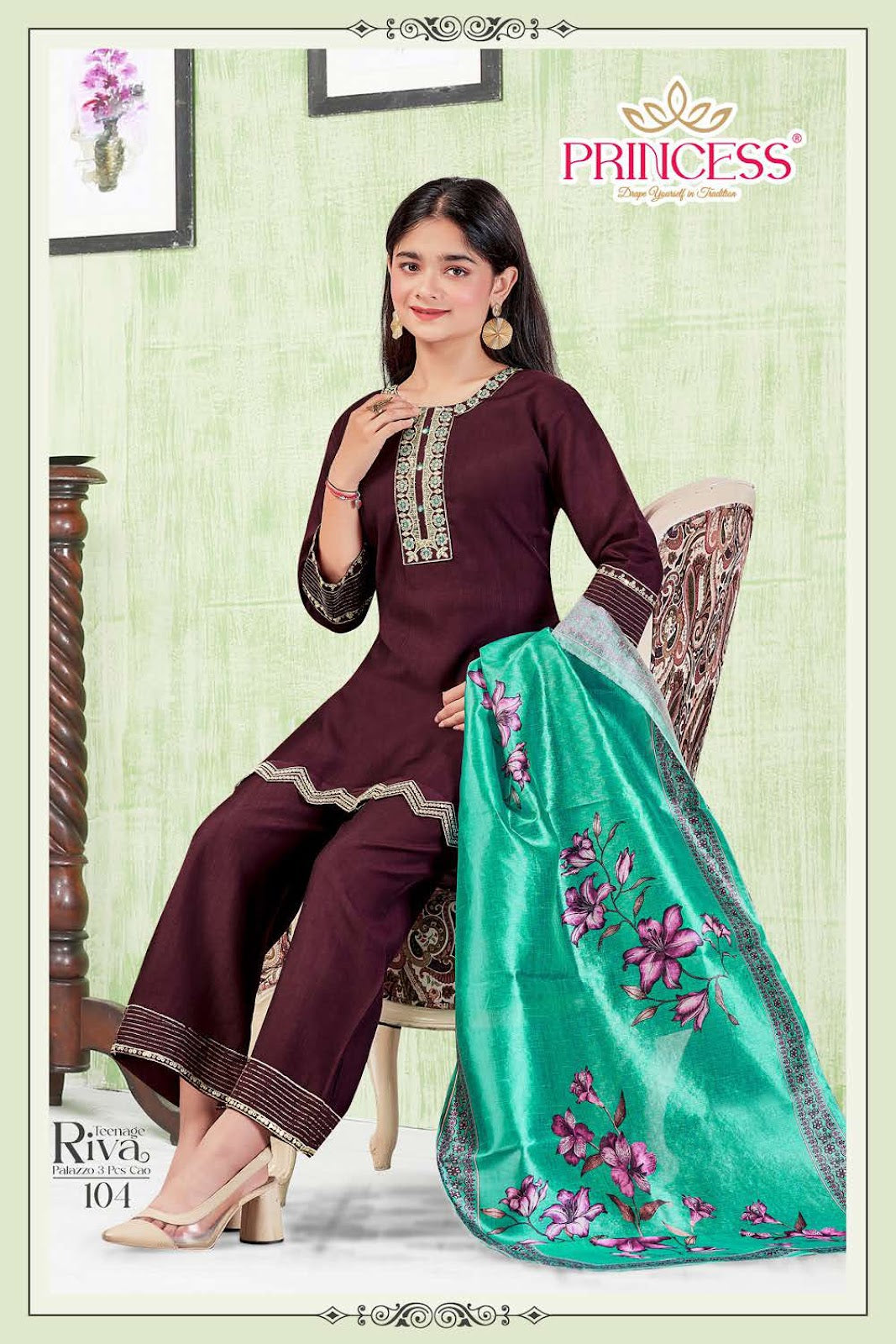 Riva Princess Creation Vetican Girls Readymade Pant Suits Exporter