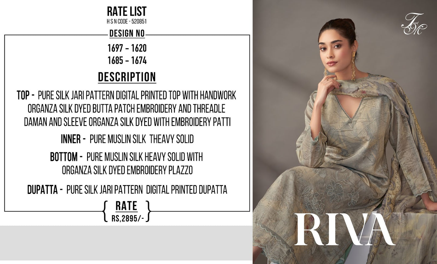 Riva Tm Pure Silk Pant Style Suits Manufacturer Ahmedabad