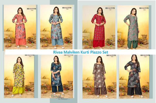 Rivaa Malviken Vertican Kurti Plazzo Set Wholesaler Ahmedabad