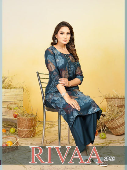 Rivaa Malviken Vertican Kurti Plazzo Set Wholesaler Ahmedabad