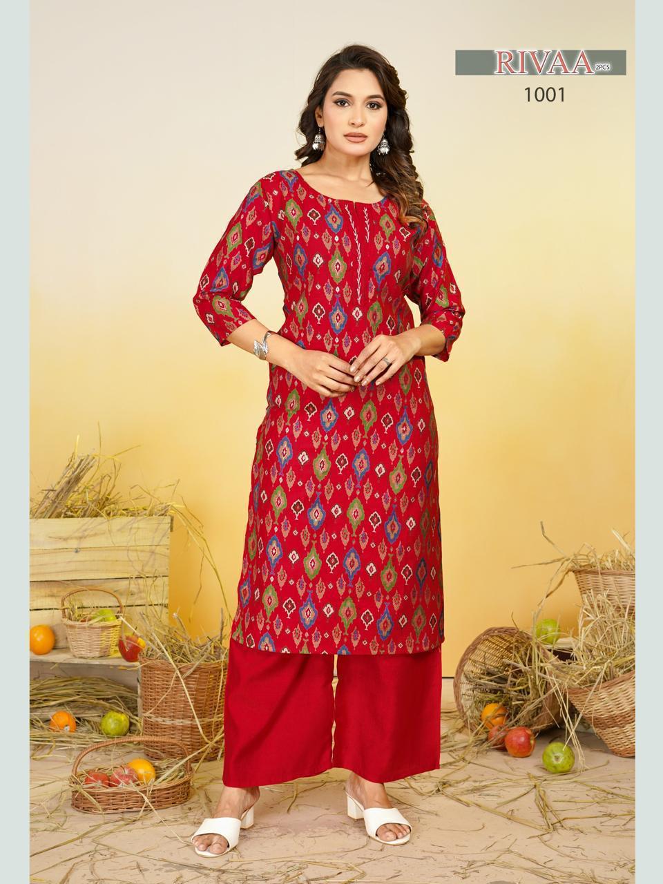 Rivaa Malviken Vertican Kurti Plazzo Set Wholesaler Ahmedabad