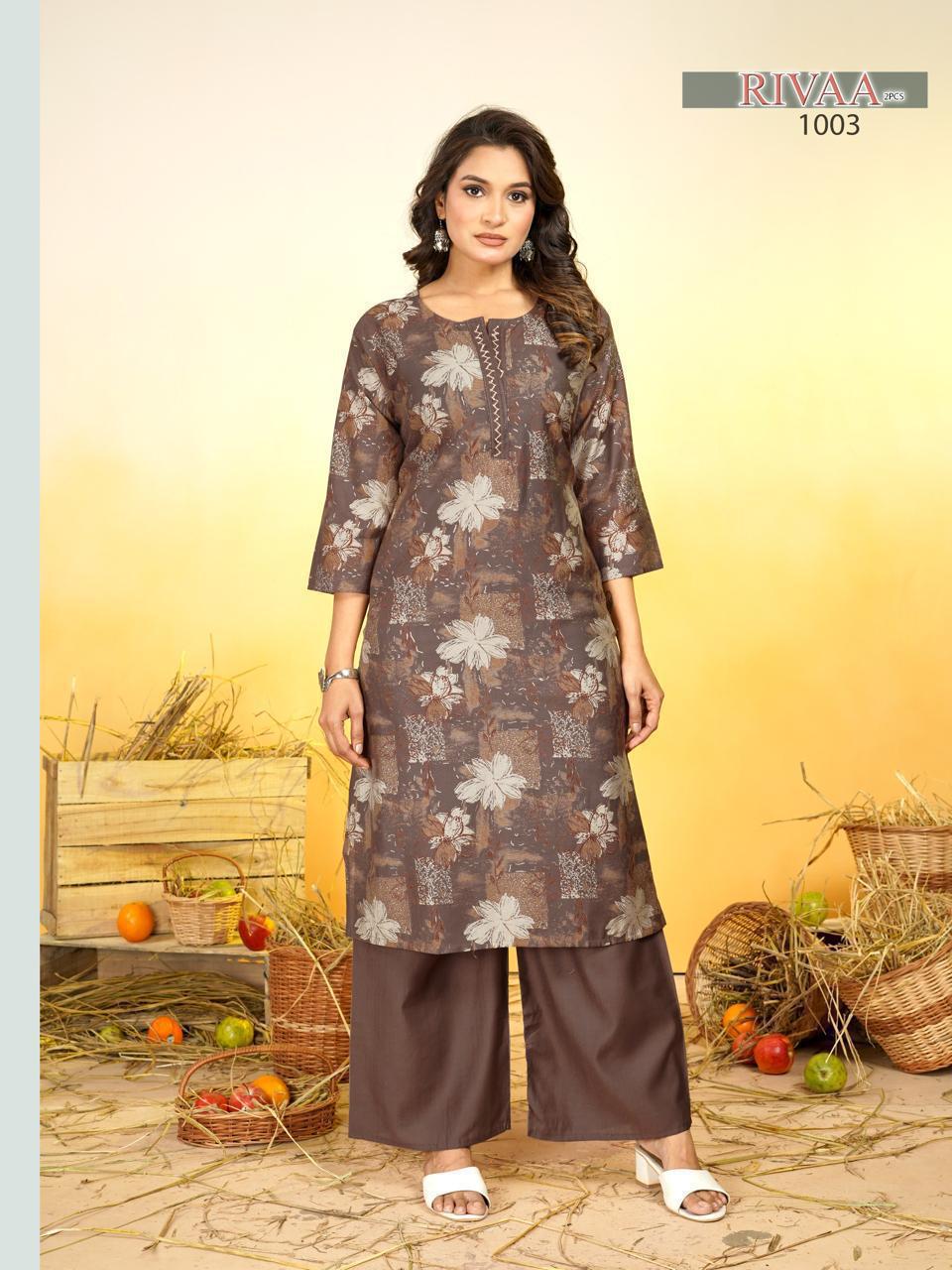 Rivaa Malviken Vertican Kurti Plazzo Set Wholesaler Ahmedabad