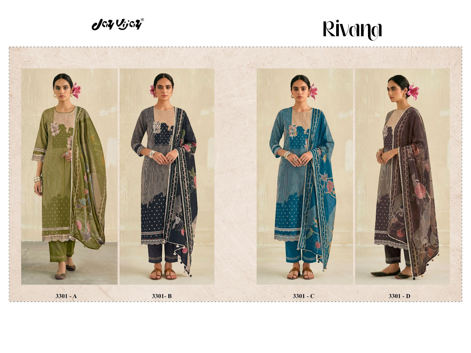 Rivana 3301 Jay Vijay Kota Checks Pant Style Suits Supplier