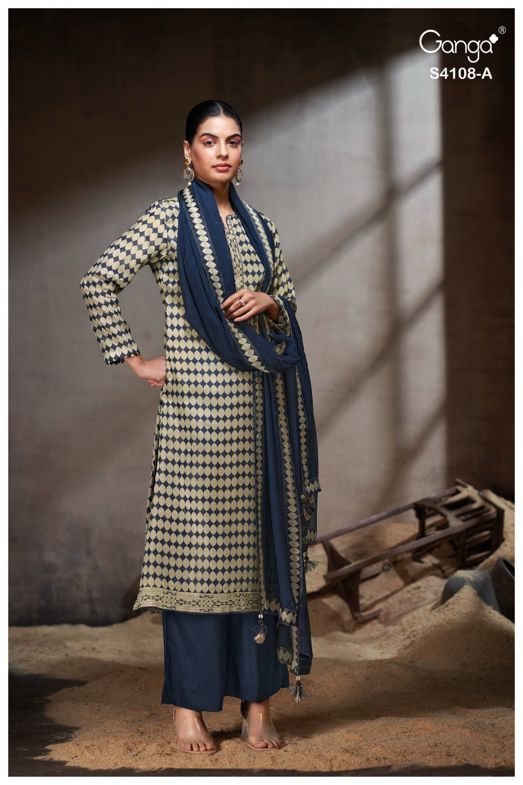 Rivana 4108 Ganga Premium Bemberg Plazzo Style Suits Wholesaler Gujarat