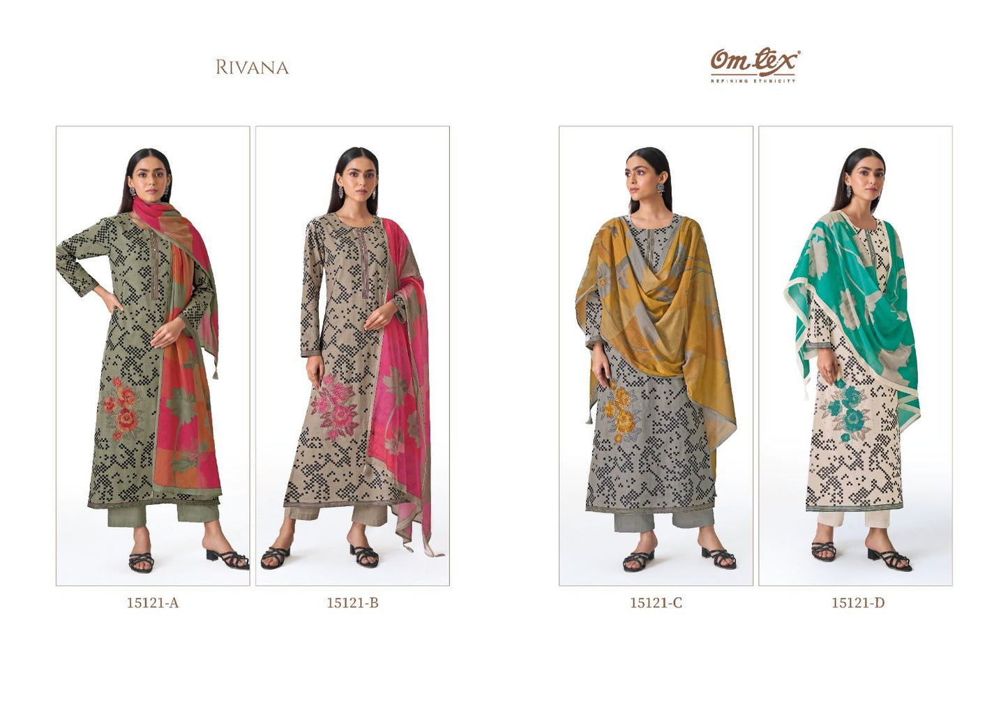 Rivana Omtex Cotton Pant Style Suits Manufacturer Gujarat