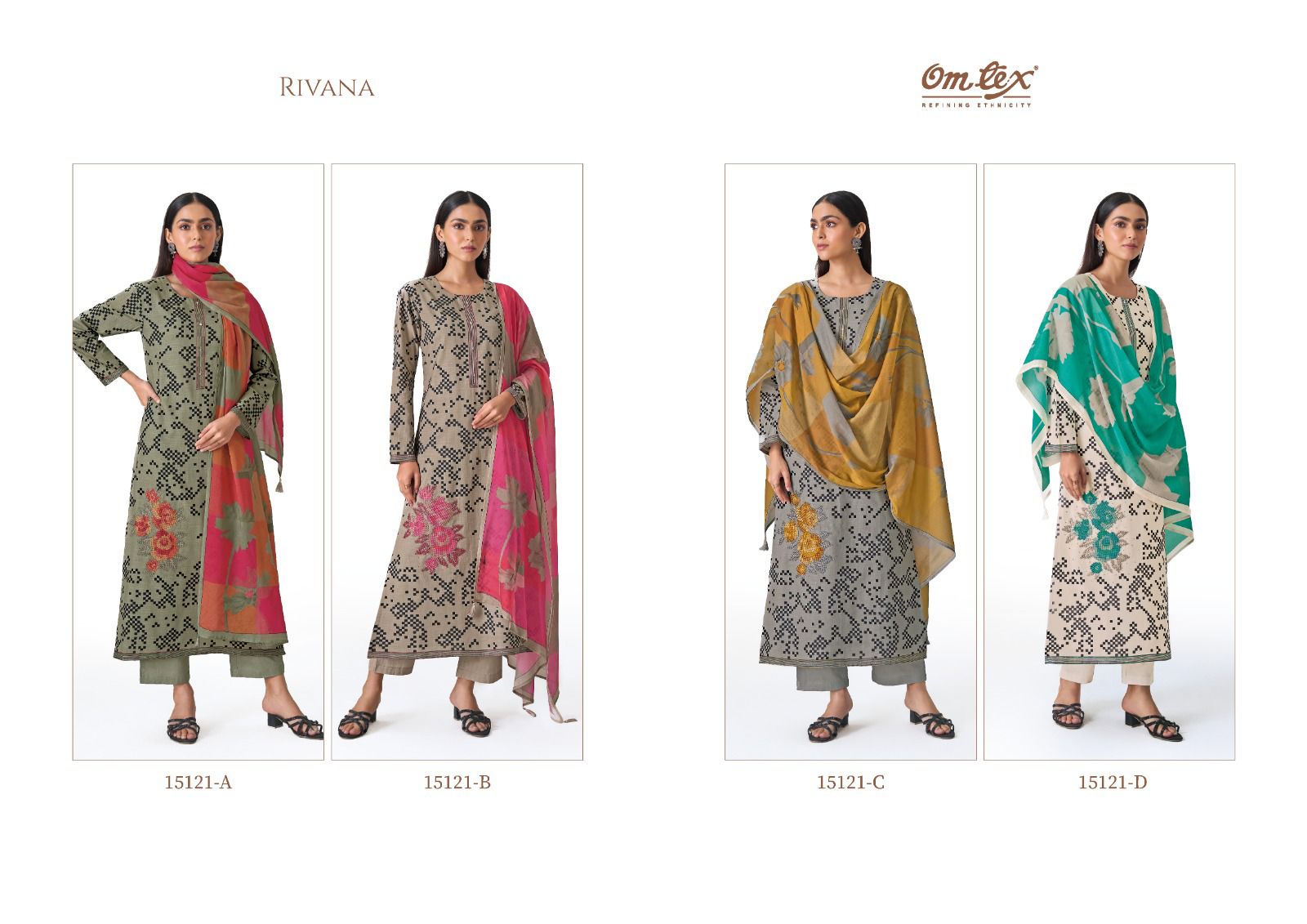 Rivana Omtex Cotton Pant Style Suits Manufacturer Gujarat
