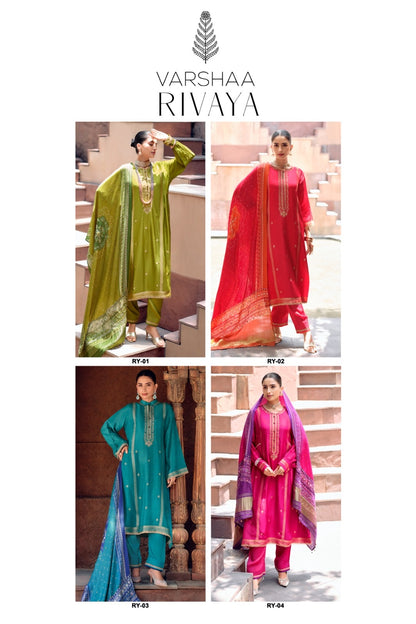 Rivaya Varshaa Viscose Woven Pant Style Suits Wholesaler India