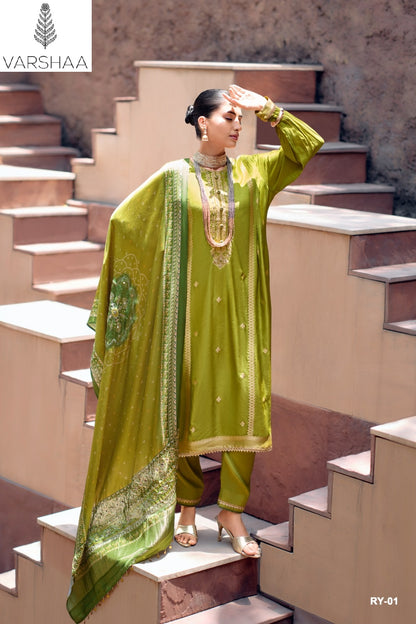 Rivaya Varshaa Viscose Woven Pant Style Suits Wholesaler India
