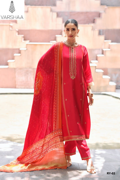 Rivaya Varshaa Viscose Woven Pant Style Suits Wholesaler India