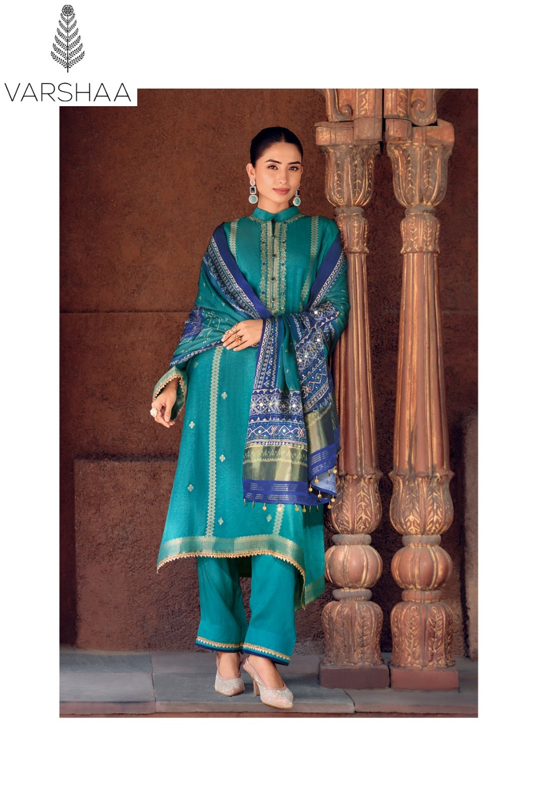 Rivaya Varshaa Viscose Woven Pant Style Suits Wholesaler India