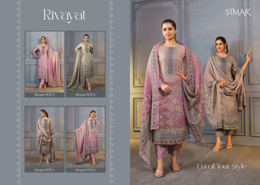 Rivayat 8071 Simar Viscose Pashmina Suits Exporter